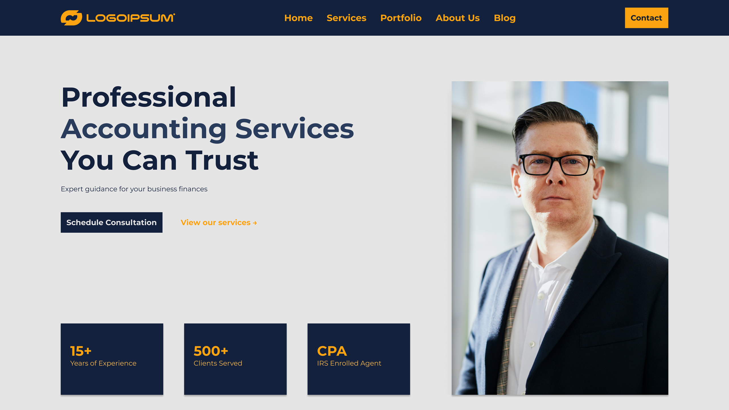 Screenshot of Accounting Firm Hero